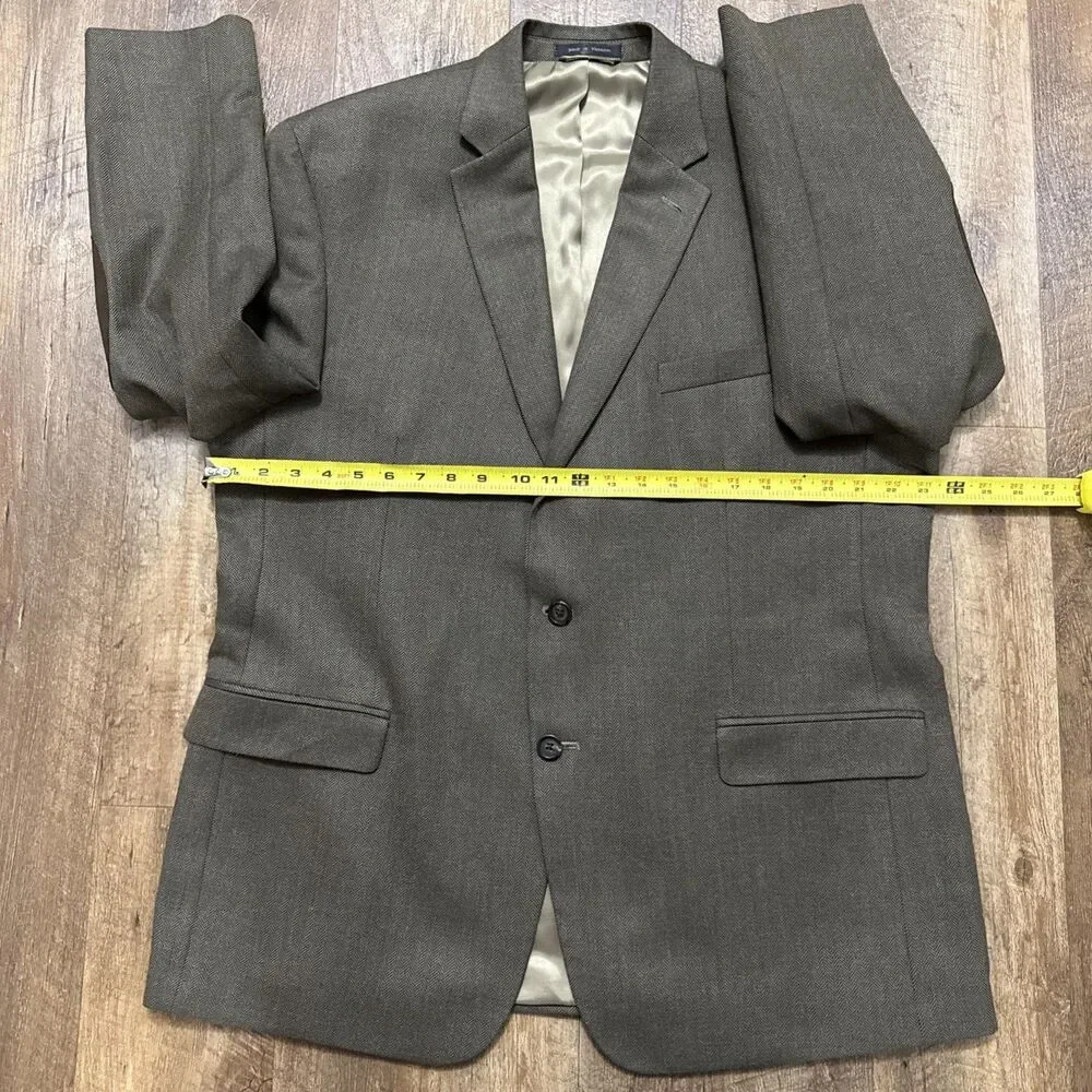 Ralph Lauren Herringbone Equestrian Blazer Sport Coat W/Elbow Patches Size 46R - Picture 7 of 16